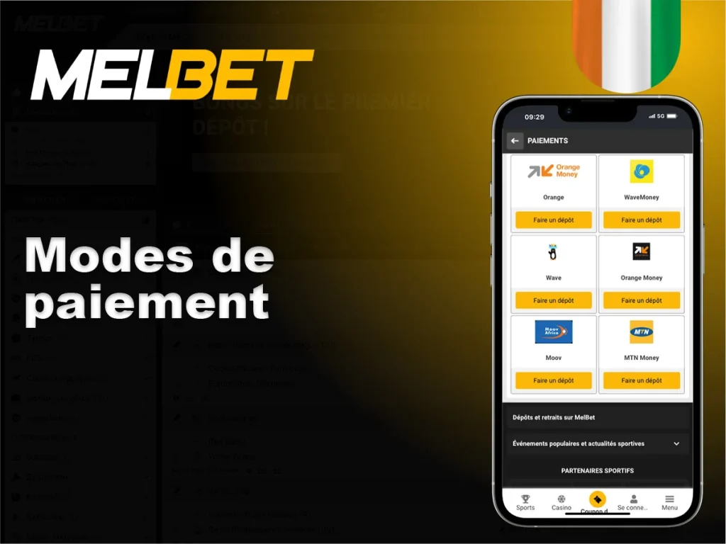 Deposit and withdrawal methods in Melbet apps