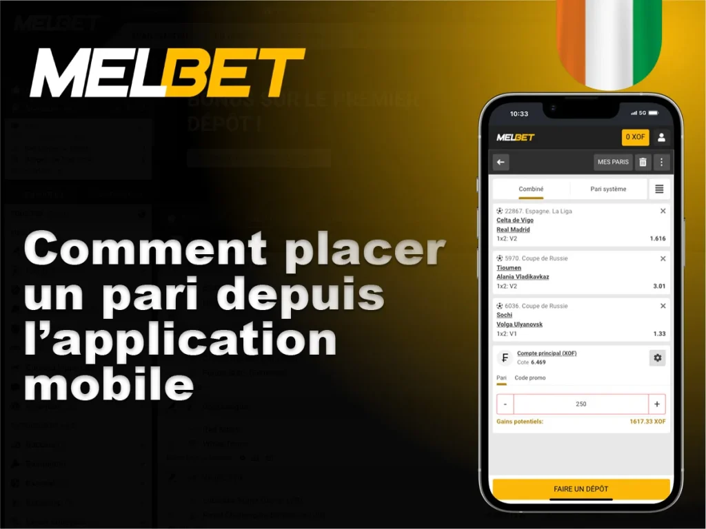Betting options in the Melbet app